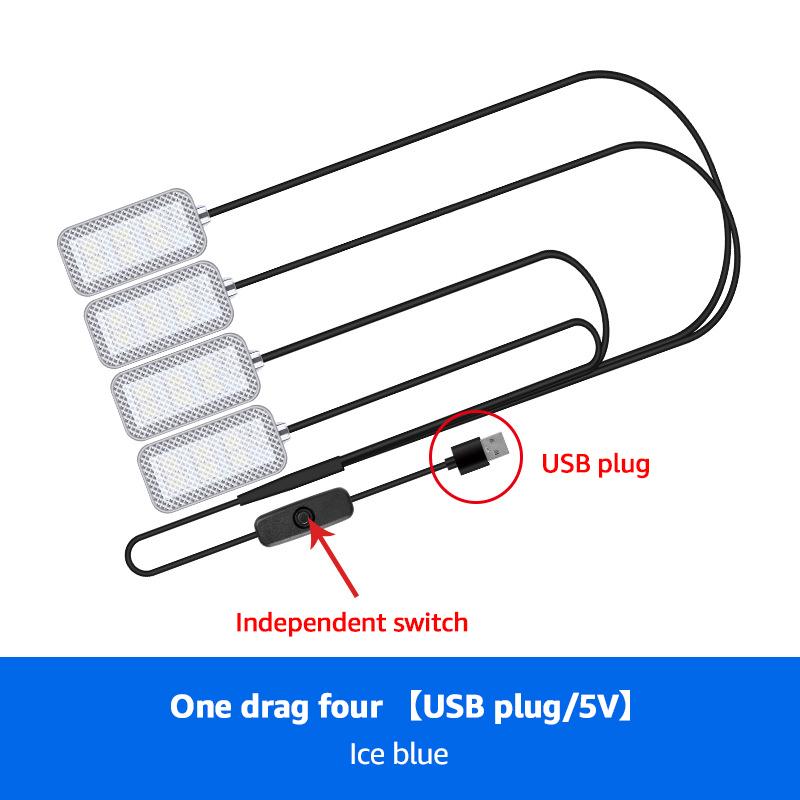 Car Led Interior Ambient Foot Strip Light Kit With USB Cigarette Lighter Backlight Music Control App RGB Auto Decorative Lamp