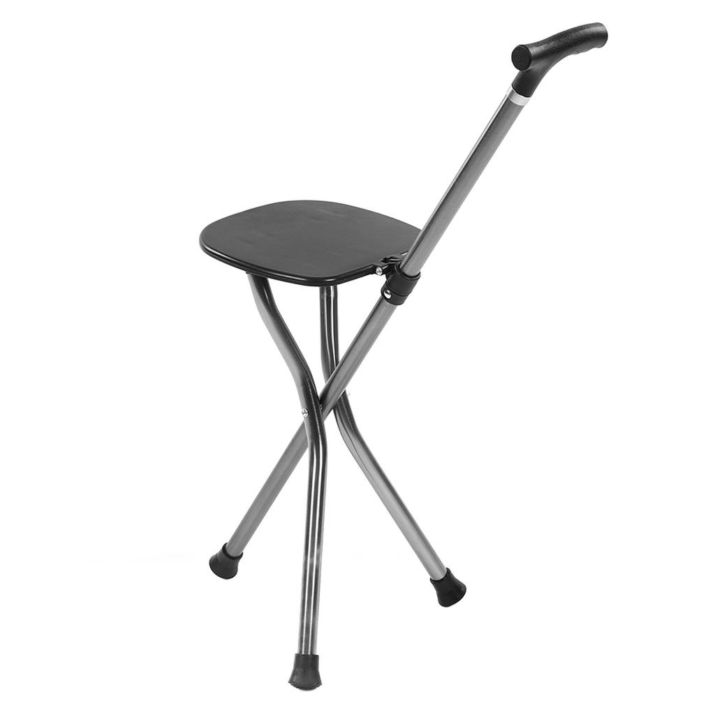 Walking Stick Three Legged Stool Cane Stool Hiking Walking Stick Aluminum Alloy Folding Chair Cane