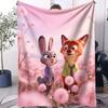 Hot Animal Zzootopia Blanket Warm Soft Small Cover Blanket Suitable For Kids Bedroom Living Room Sofa Bed Office Travel Camping
