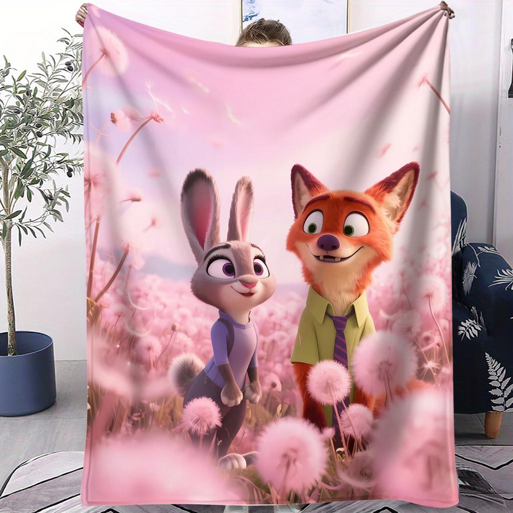 Hot Animal Zzootopia Blanket Warm Soft Small Cover Blanket Suitable For Kids Bedroom Living Room Sofa Bed Office Travel Camping