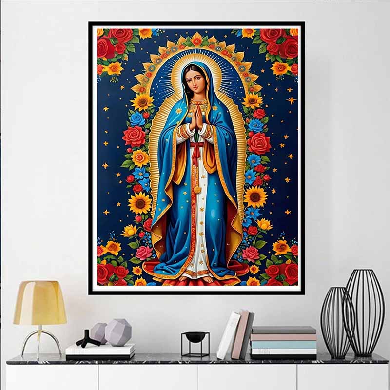 5D Character Bless Diamond Painting Painting Art Set, DIY Cross Stitch Rhinestone Art and Crafts Decoration Home Wall Decoration Mural