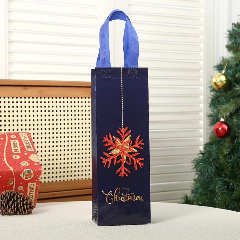 12pcs Non Woven Fabric Material Christmas Handbag Birthday Party Champagne Bag Colorful Red Wine Packaging Bags General Alcoholic Beverages