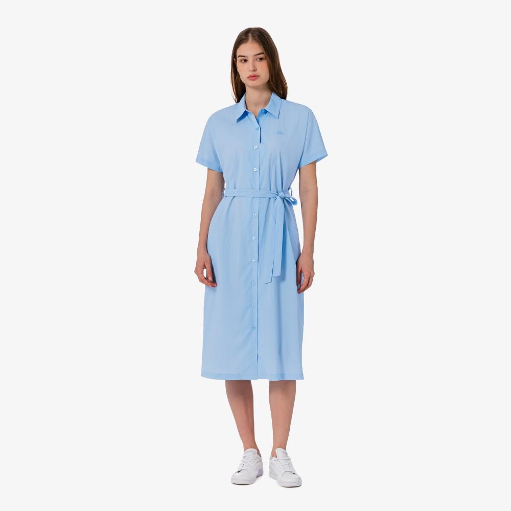Lacoste Women's Belted Short-Sleeve Shirt Dress EF306E-56GAEY