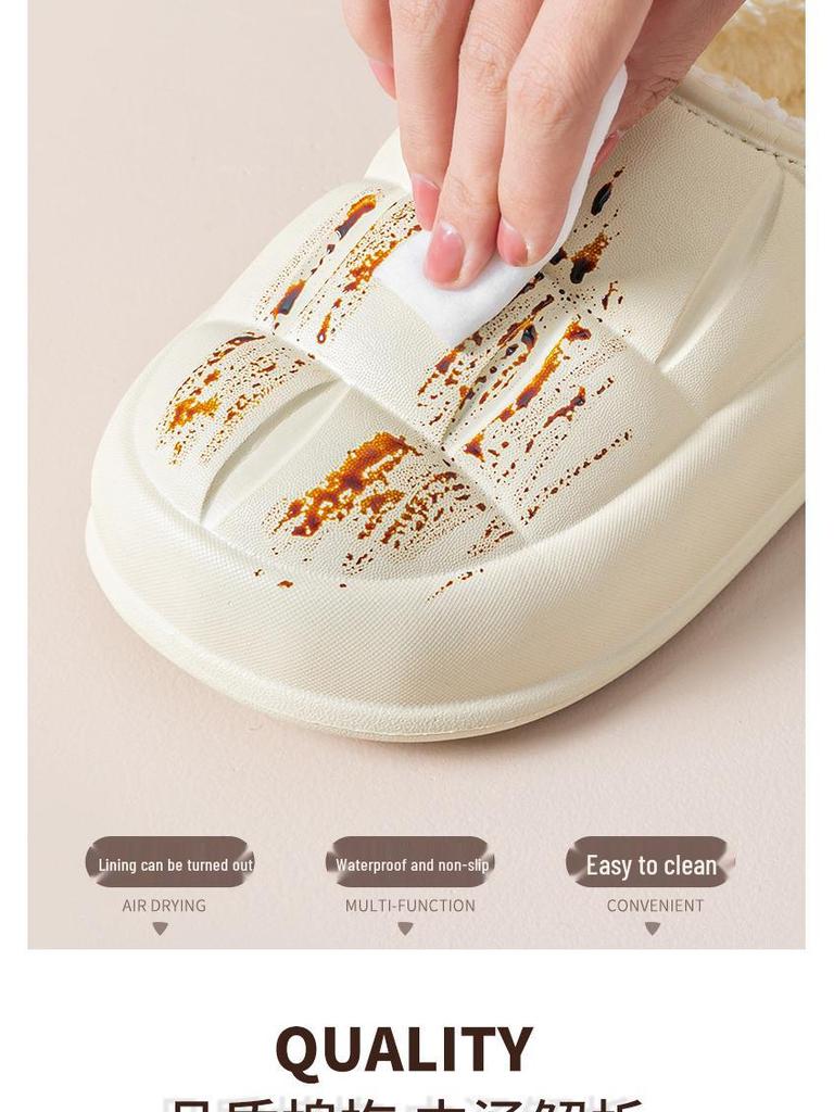 Winter Thick Sole Cotton Slippers, Indoor/Outdoor Unisex Warm Home Shoes