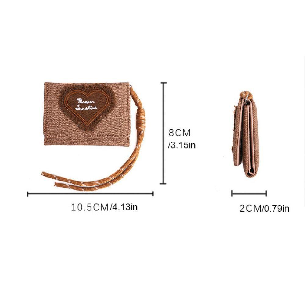 Coin Pouch PU Leather Tri-fold Wallet Canvas PVC Leather Card Holder Short Large Capacity Three Fold Wallet Daily