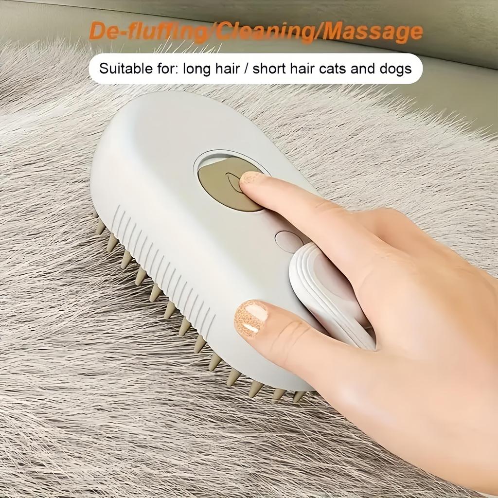 Perie de Masaj Curățare 3 în 1 pentru Animale de Companie, Reîncărcabilă USB, Spray cu Abur, Masajor Electric, Este Potrivită pentru Pisici și Câini pentru a Îndepărta Nodurile și Părul Mort, Toaletare Animale de Companie