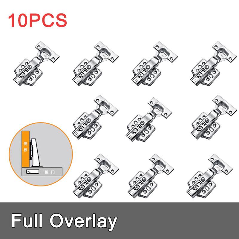 2/10PCS Stainless Steel Cabinet Hinges Soft Closing Hydraulic Door Hinge Damper Concealed Hinges with Screws