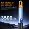 LED Zoom Flashlight Portable Outdoor Multifunctional Flashlights Keychain Rechargeable Torch Light with Light Sidelight