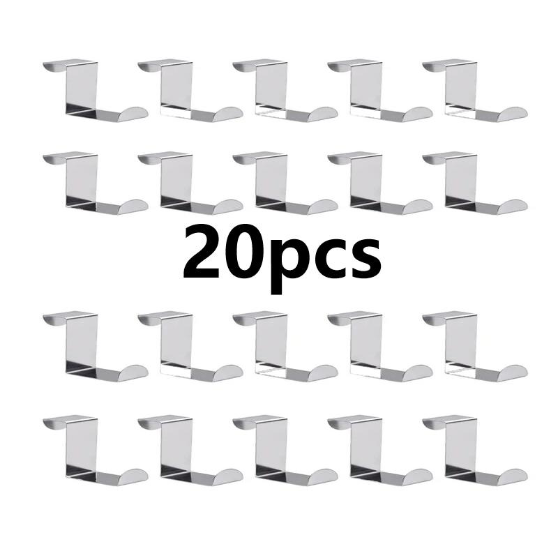 Drawer Reversible Stainless Steel Hooks, Cabinet Door Towel Racks, Office and Kitchen Shelves