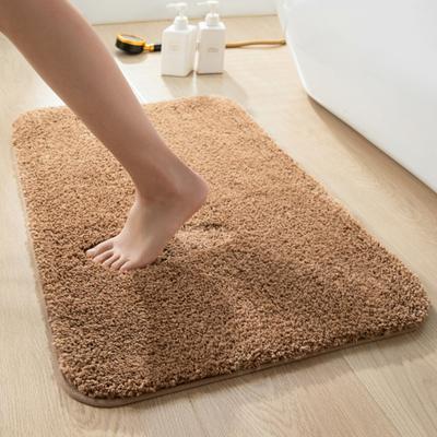Badezimmer-Bodenmatte Saugfähig Plüsch-Bodenläufer Einfarbig Maschinenwaschbar Rutschfest Türmatte für Badezimmer Schlafzimmer Eingangsbereich