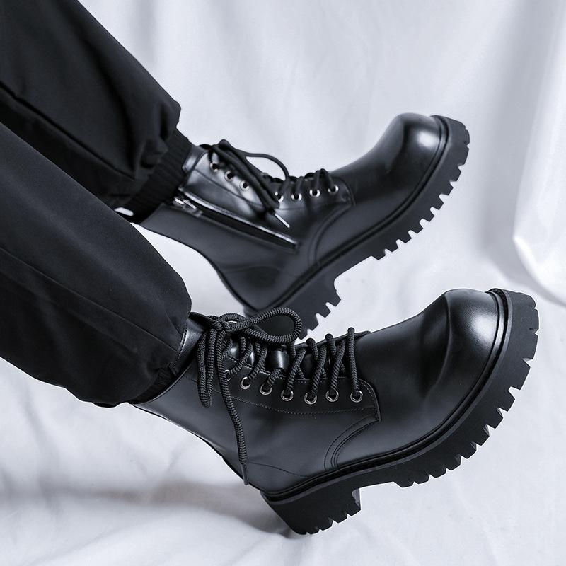 Martin Boots Herren Winter Samt Werkzeug Lokomotive Kurzstiefel Herren Rundkopf Lederstiefel 32055-R