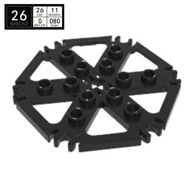 

BRICKE 64566 Building Blocks Rotor Plate: 6-Blade Water Wheel, LEGO-Compatible Parts & Accessories. Single Piece