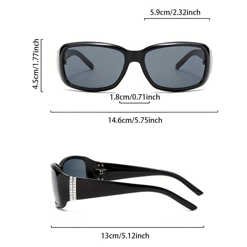 Y2k Sunglasses with Rhinestones Women  New Fashion Mirror Outdoor Shades Trendy Brand Design Casual Decor Sun Glasses