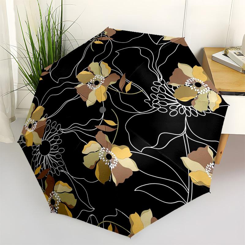 1pc Floral Pattern Design Umbrella with Plastic Handle,Suitable for All Seasons Umbrellaptys26035