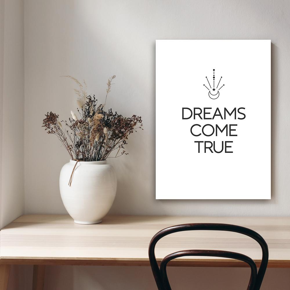 Canvas Print, Inscription Dreams Come True