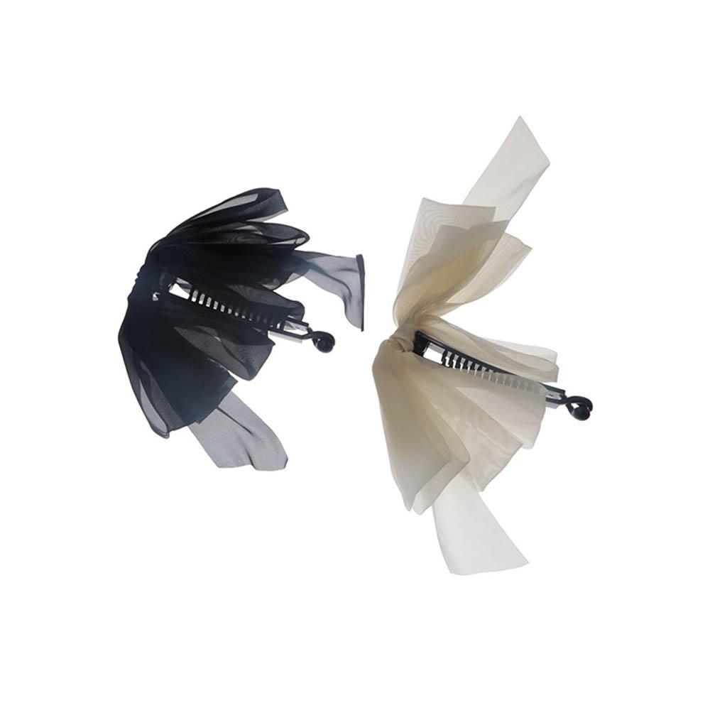 

Resin Chiffon Ribbon Women Hair Accessories Korean Style Hair Wear Bow Banana Clip Vertical Clip чёрный