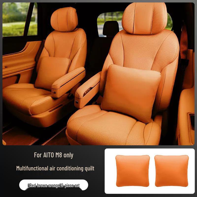 AITO M8 Pillow & Quilt Combo: Dual-Use Car Lumbar Support & Interior Decor Accessory