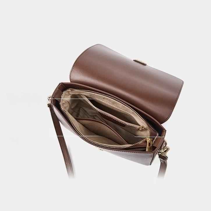 Genuine Leather Bag Women's Bag New Messenger Bag Women's Commuting Shoulder Tofu Bag Small Square Bag Cowhide Bag