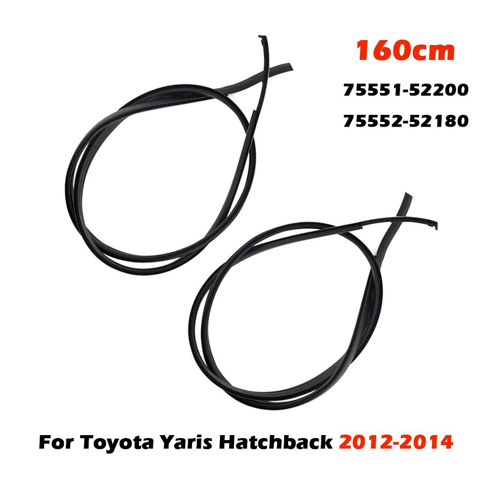 For Toyota Yaris Hatchback 2006-2014 Car Roof Rubber Drip Side Finish Moulding Seal Strip Trim Black 2PCS