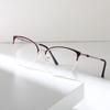 Metal Half-Frame Glasses Frame, High-End Men'S Plain Glasses Frame, Versatile Cat Ear Myopia Glasses