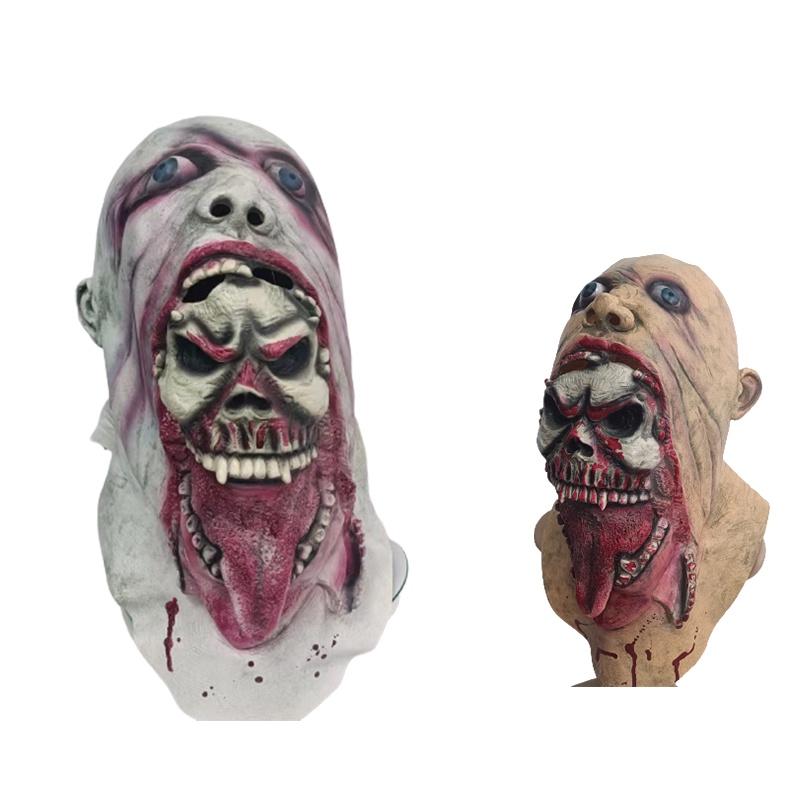 Mask Bloody Zombie Melting Face Adult Latex Costume Walking Dead Halloween Scary