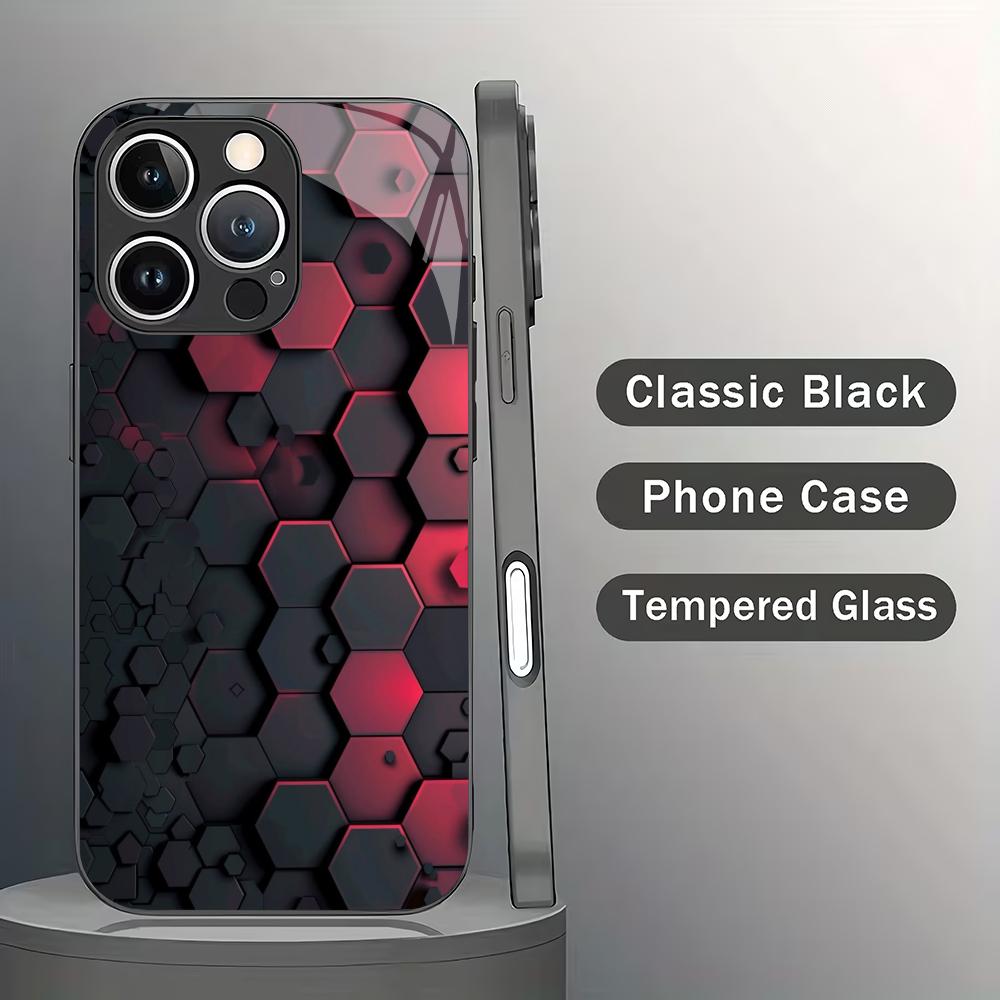Simple and stylish tempered glass mobile phone case suitable for iPhone 17/16/15/14/13/12/11Pro Max all-inclusive anti-fall