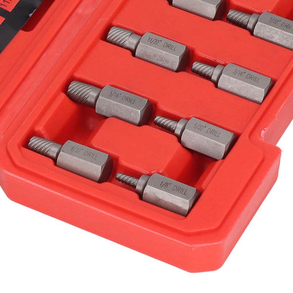 10pcs Left Spiral Design Broken Screw Removal Tool Bolt Extraction Tool  For Stripped Screws