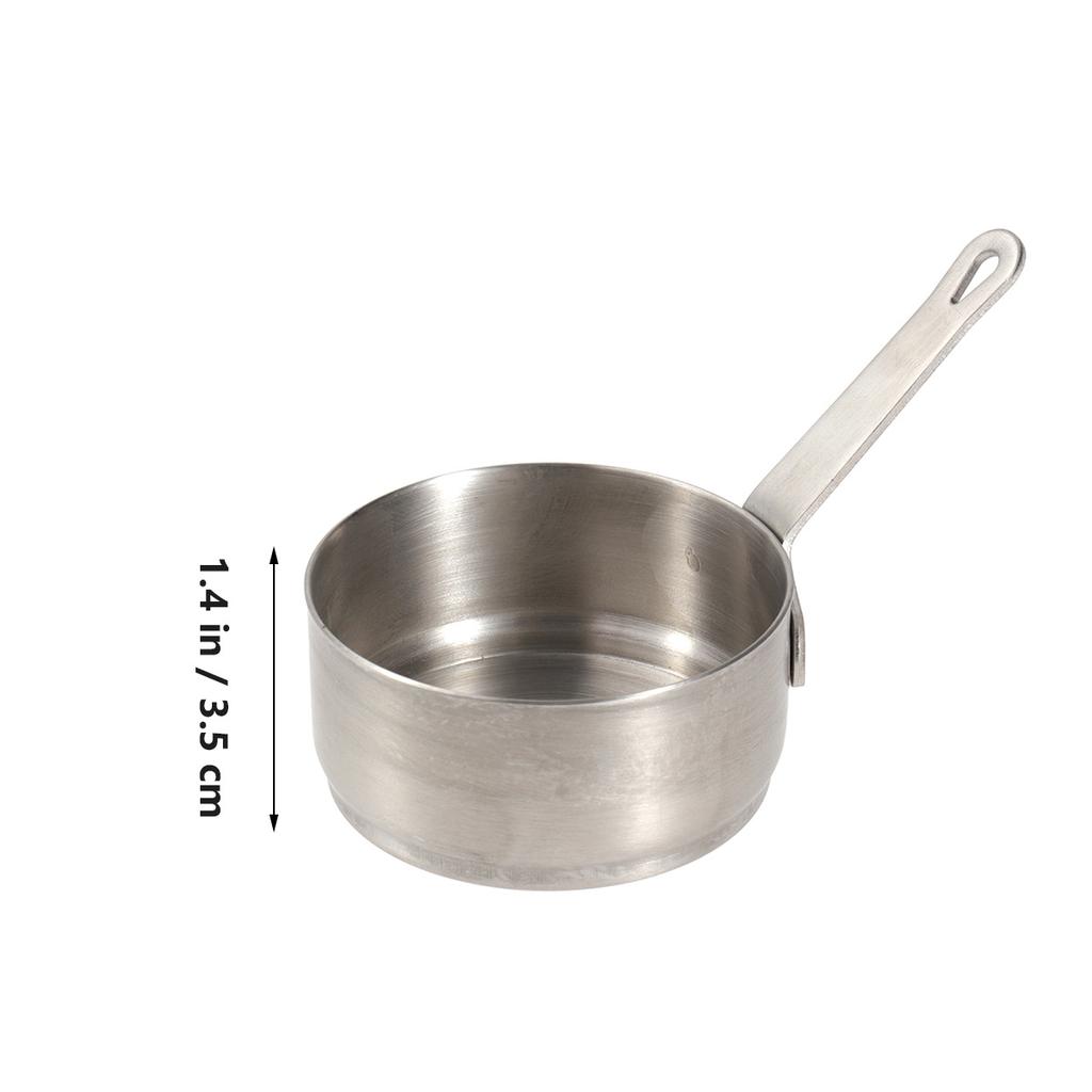 1pc Mini Stainless Steel Pot Soup Milk Sauce Non Stick Pan For Cooking Baking Breakfast Fry Eggs Long Handle With Hole Storage