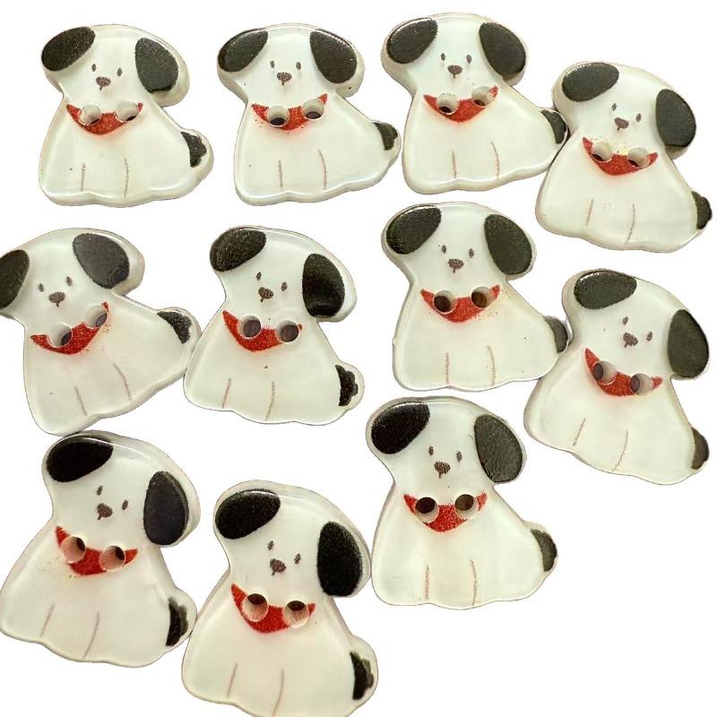10Pcs Cute Cat Buttons 12mm Small Kitten Head White Resin 2-hole Buttons Clothing Accessories