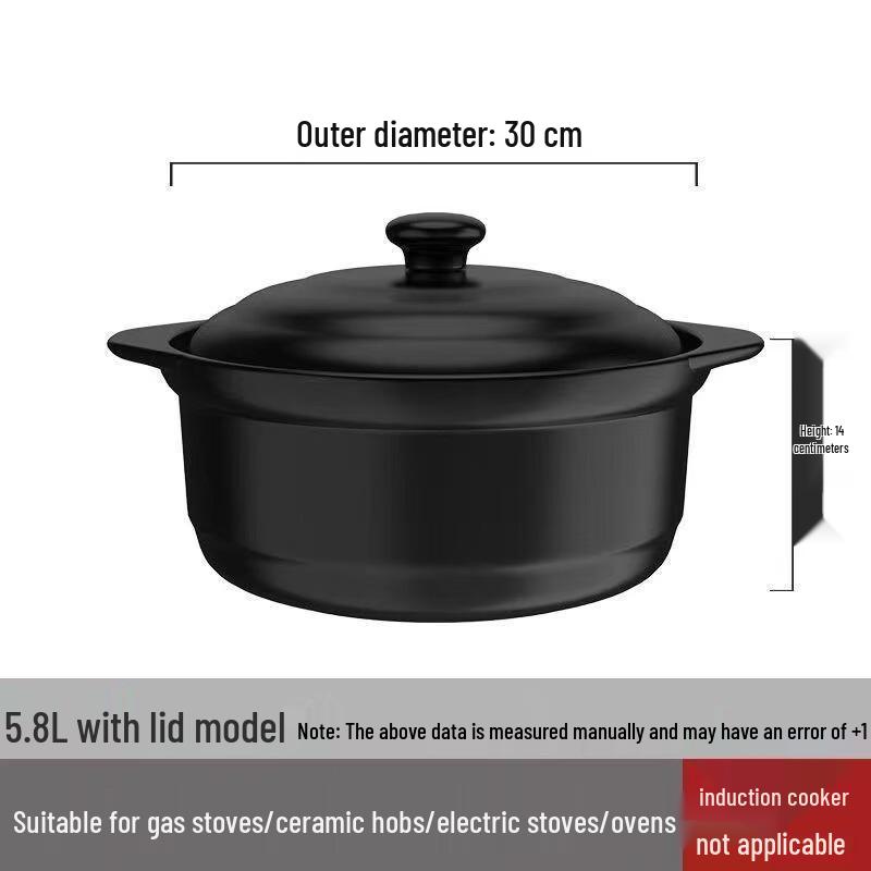 Yuzhuxun 5.8L High-Temperature Claypot Stew Pot