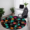 1pc Floral Pattern Carpet, Round Non Slip Durable Large Size Office Carpet, Suitable for Office