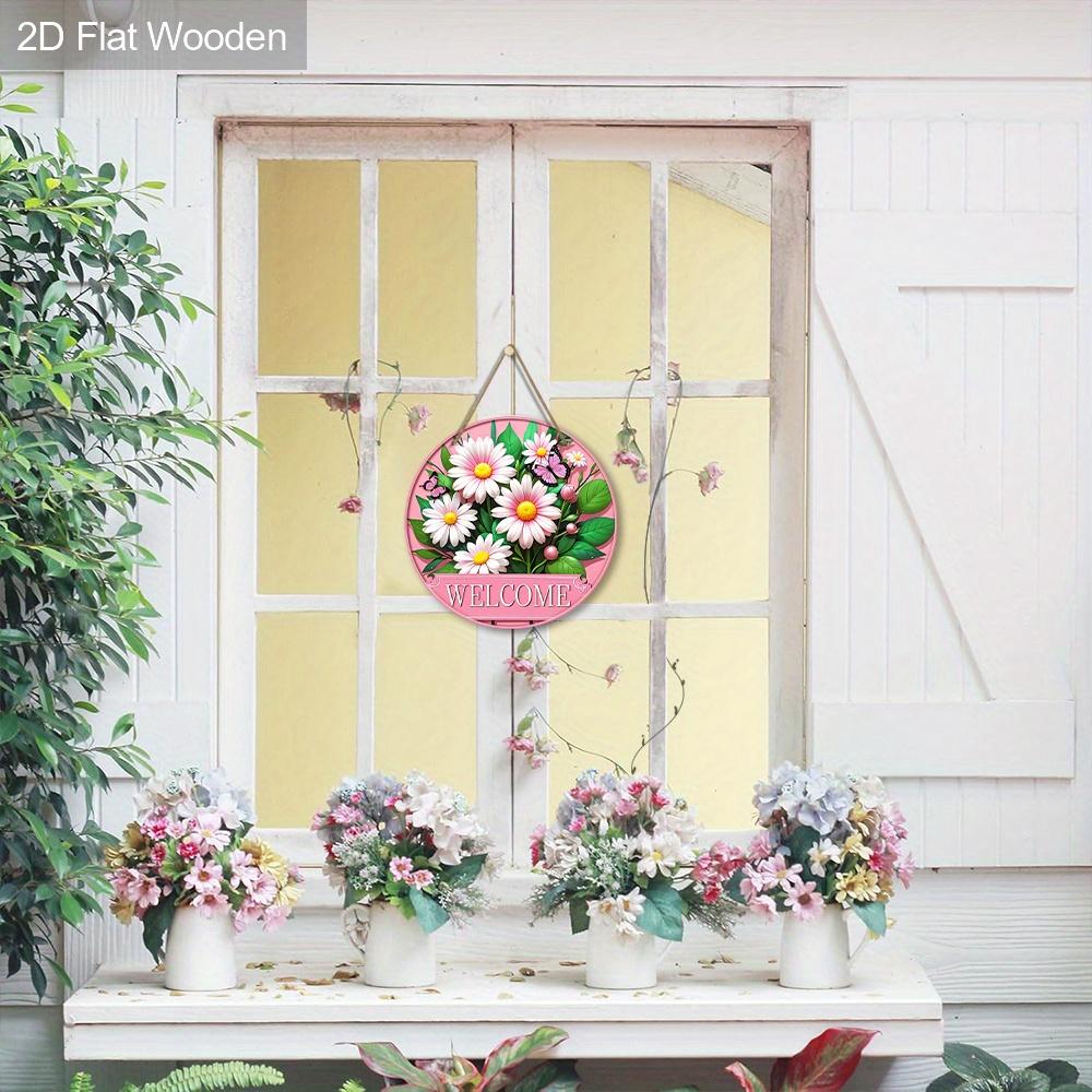 Daisy Pink Wooden Sign for Garden Decor - Charming Decorative Plaque for Home, Office, Yard, Porch Decor