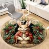 1pc Rabbit Ornament Office Round Rug, Carpet for Office, Gaming, Lightweight Round Floor Mat yy260208058