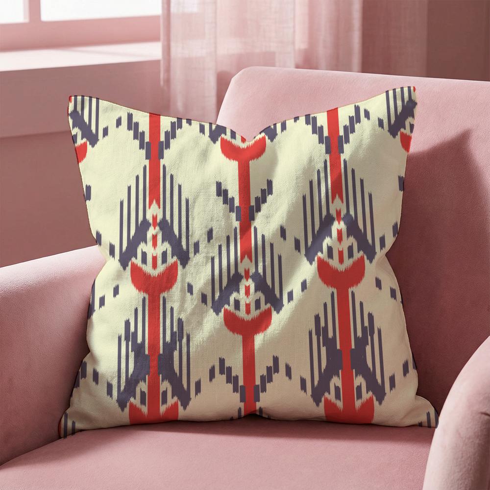 Native Fabric Pattern Cushion Cover Multi-Scene Pillow Cover for Home & Car - Reversible, Soft & Durable for Daily Use