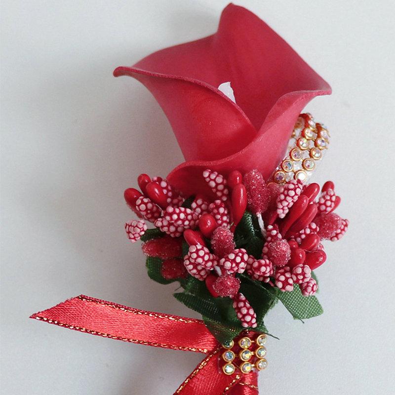 

Свадебный корсаж жених бутоньерка букет вечеринка имитация танца брошь ручной работы невеста брошь 6*12cm красный