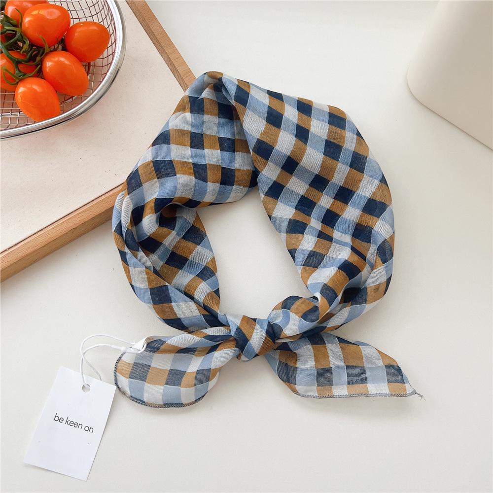 55 Polka Dot Silk Scarf: Spring Summer Korean Fashion Headscarf & Decorative Hairband for Women