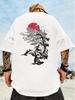 New Summer Japanesestyle Landscape Printed Tshirt  An Outdoor Fashionable Casual Sports and Breathable Mens Tshirt