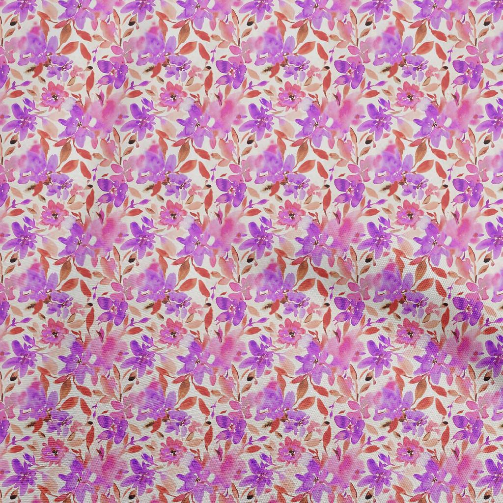 oneOone Cotton Flex Gray Fabric Abstract Watercolor Floral Fabric For Sewing Printed Craft Fabric By The Yard 40 Inch