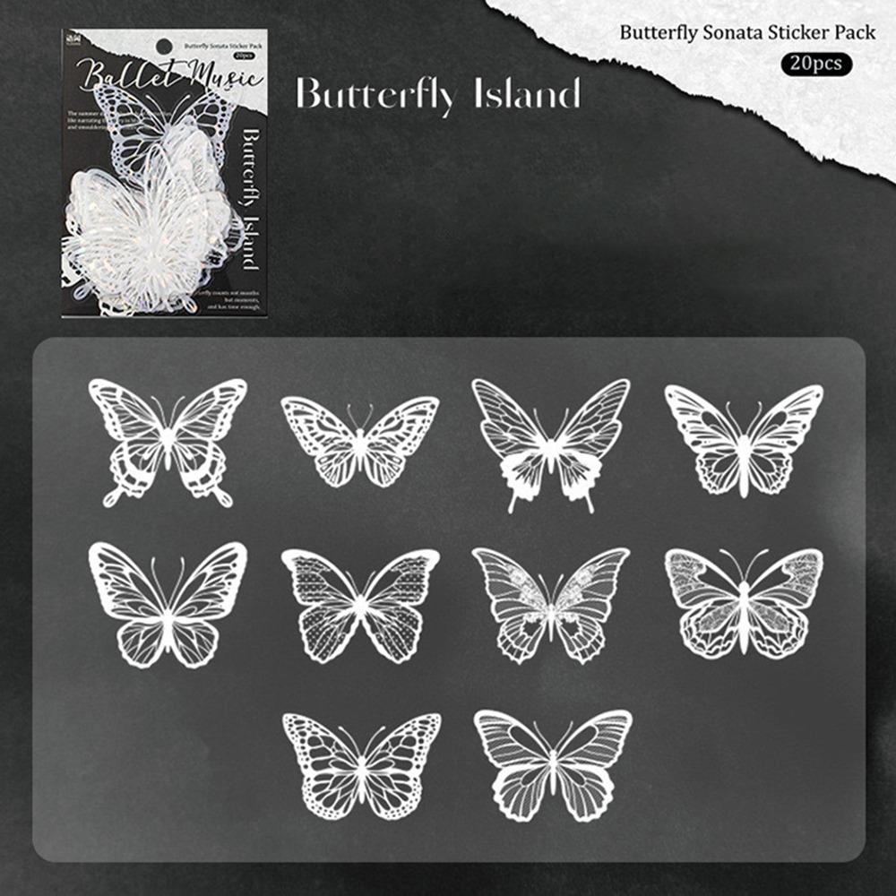 

20pcs Colorful Bright Sticker Butterfly DIY Cake Decoration New Scrapbook Stickers Birthday Party B