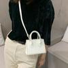 Solid Color Mini Handbag PU Leather Women's Crossbody Bag Elegant Small Square Bag Female