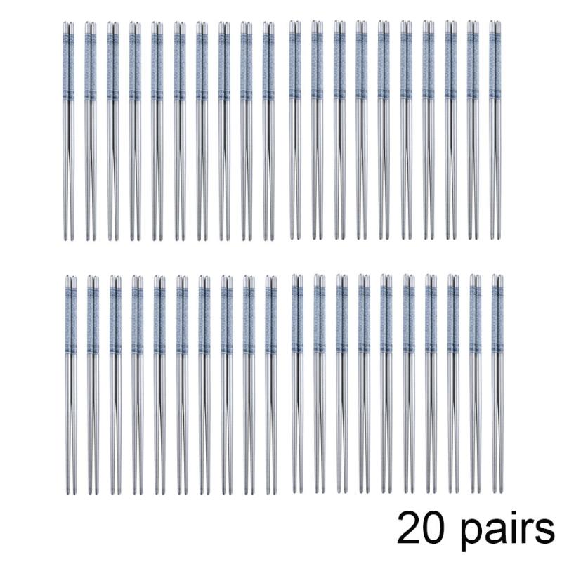 5/10/15/20Pairs Stainless Steel Non-slip Chinese Chopstick For Porcelain Print Chopsticks Cooking Eating Easy To Clean