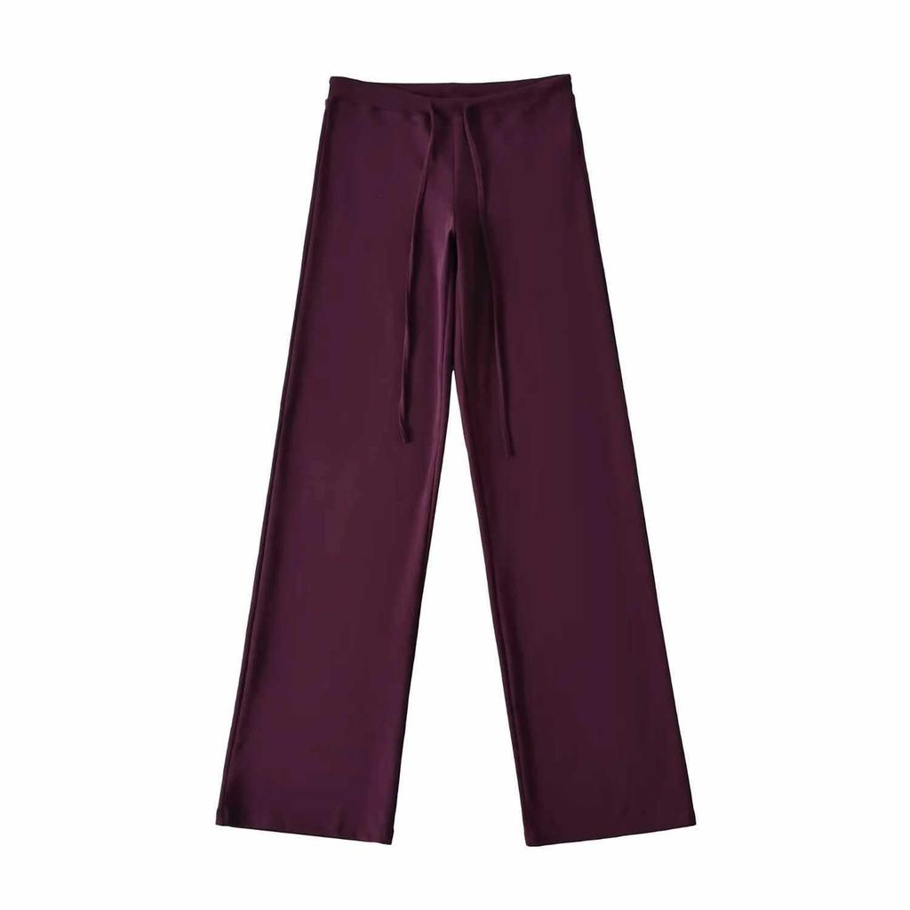 Women's High-Waisted Drapey Drawstring Pants – Casual, Loose-Fit, Mid-Low Waist Sweatpants for Home, Yoga, & Autumn Comfort.