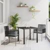 VidaXL 3-Piece Garden Dining Set with Cushions Black Poly Rattan 3379107