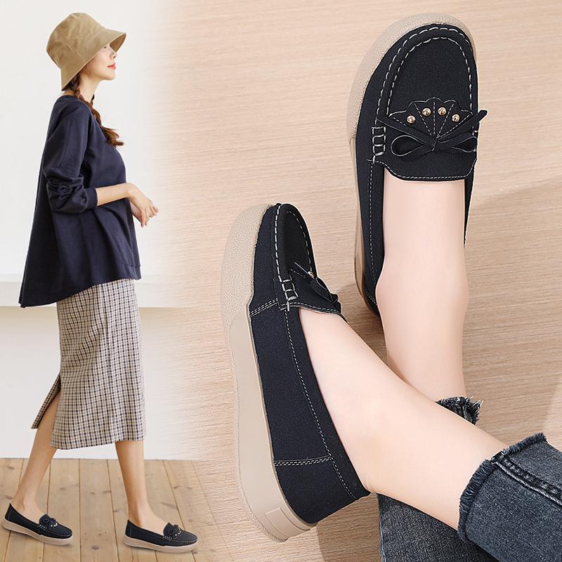 Femmes mocassins Penny mocassins décontracté blanc infirmière chaussures pois doux appartements noir conduite chaussures de marche pour les femmes