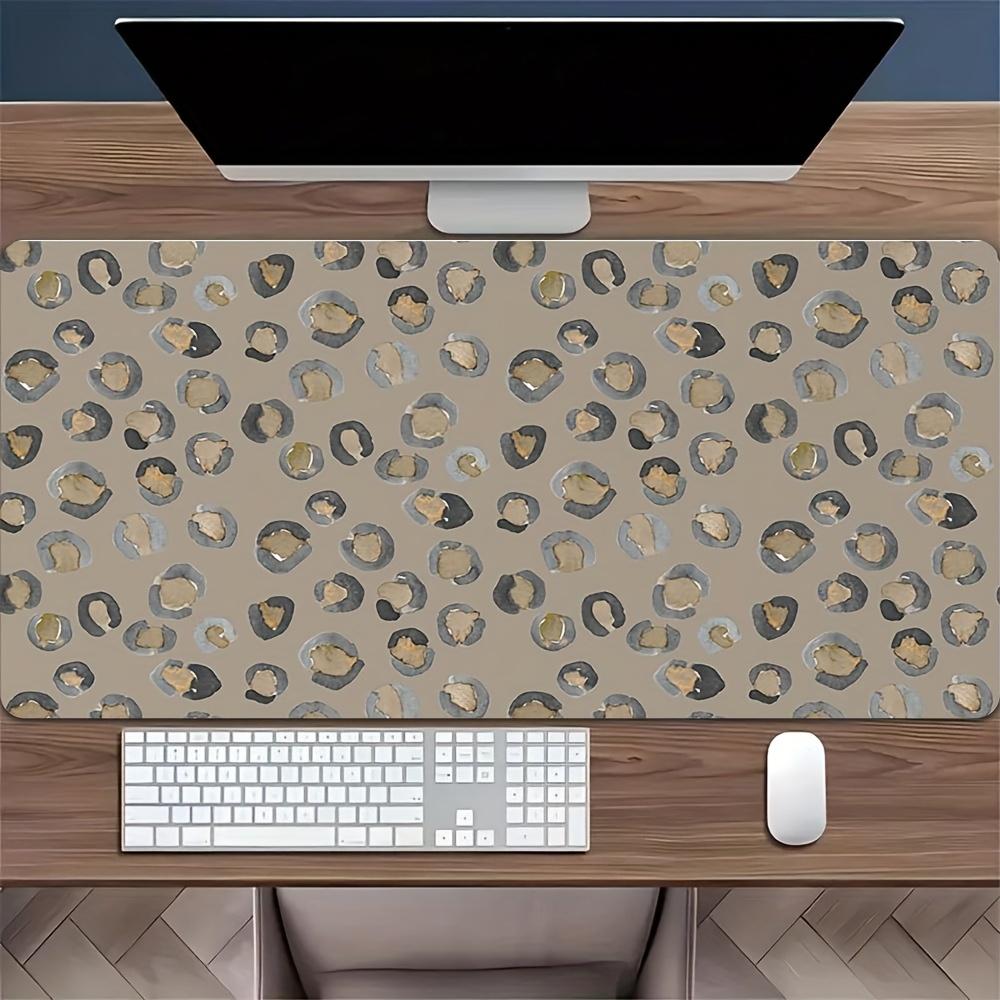 Extra large abstract leopard print gaming mouse pad anti-slip rubber base laptop desk pads thickened lock edge PC accessories 300X600X2MM