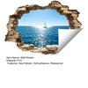 Yousheng 3D Broken Wall Ocean View Sticker, Coconut Tree Beach Decorative Decal, Waterproof Peel-And-Stick Wall Art for Living Room, Bedroom,