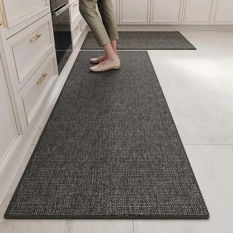 Kitchen Rug Long Strip Solid Color Style Loop Velvet Floor Mat Wear-resistant Non-slip Foot Mats Home Decoration Carpet