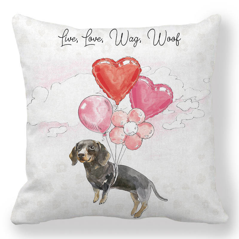Creative Valentine's Day Happy Letters Digital printing short plush pillow covers for car sofa office cushion cover home goods