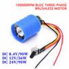 DC 100000 U/min extrem hohe Drehzahl BLDC dreiphasiger bürstenloser Motor mit Treiber DC9V 12V 24V CNC Aluminiumlegierung Laufrad Kanalventilator