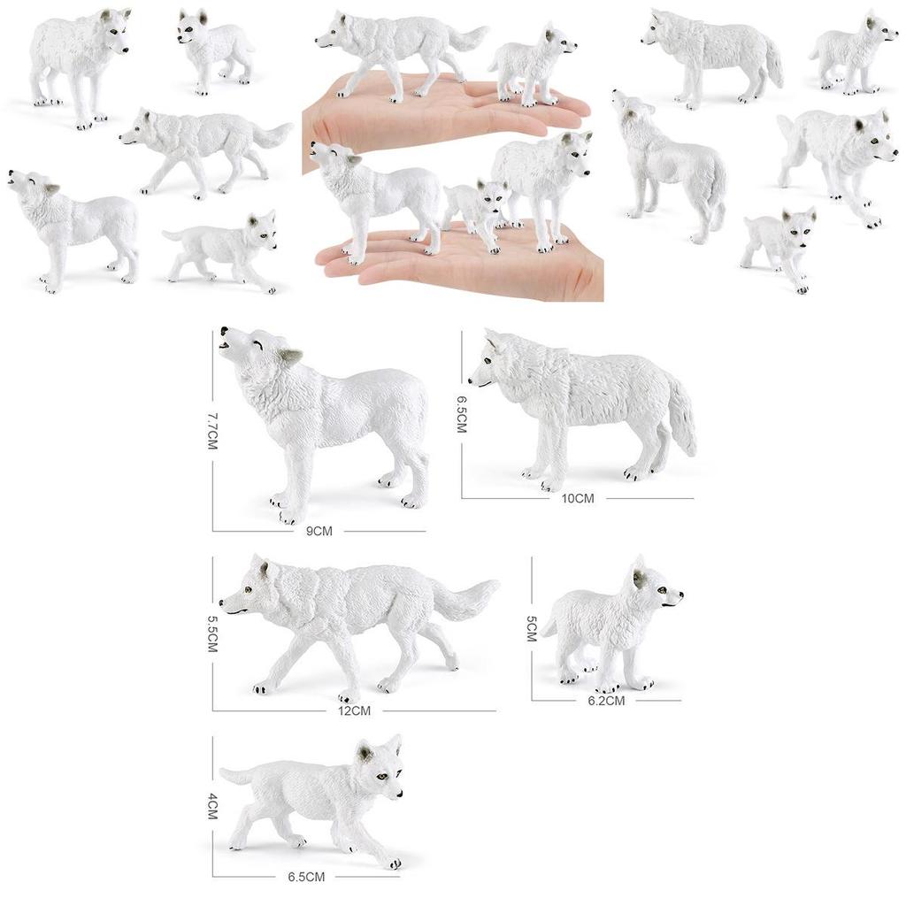 High Quality Pvc Arctic Wolf Figurine Set Including Howling And Standing Wolves